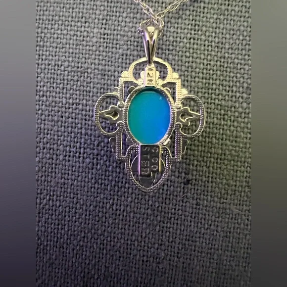 Vintage 12K Black Hills Gold n Sleeping Beauty Turquoise n Sterling Necklace